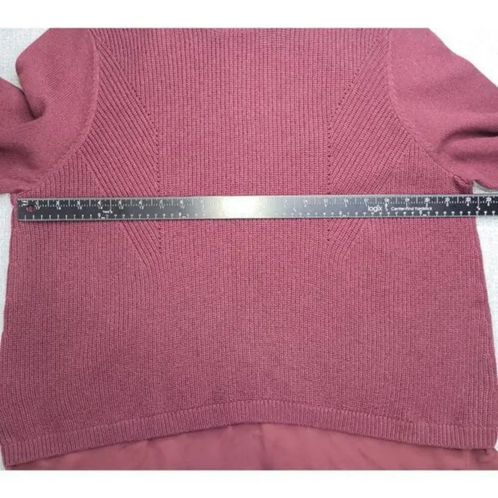 Ann Taylor Sweater Womens Pull Over Wool Blend Mixed‎ Media Burgundy 2XL